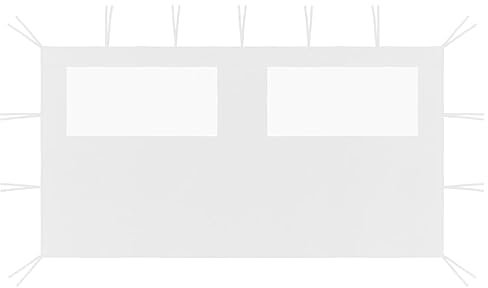 vidaXL Pared Lateral de Cenador con Ventana Tienda Toldo Pabellón Carpa Gazebo Fiesta Accesorio Jardín Patio Cerramientos Blanco 4x2 m