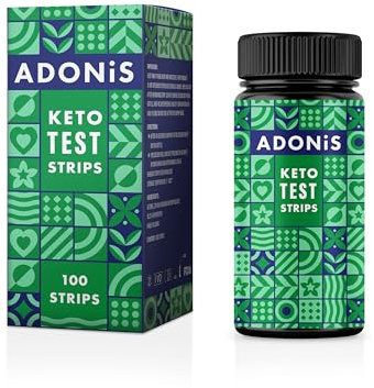 Adonis Ketonis Keto Test Strips (100 Strips) | Lab Grade Tested Quality Keto Sticks | On-The-Go Testing | Convenient, Simple and Easy to Use | Ideal for Testing at Work, Home or Travelling
