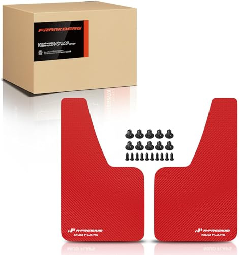 Frankberg 2 bavettes de protection universelles pour voiture, avant | Découpable, Rouge 358 * 208 mm; Compatible avec: Série 3 E46, A6 4B2 4B4, P.a.s.s.a.t 3C2, Classe S V220 W220