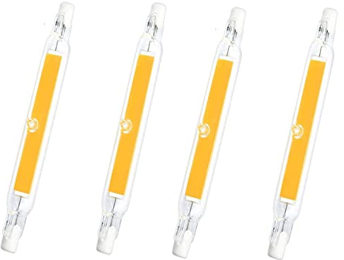 Qixivcom R7s LED Bulbs 118mm 20W LED COB Light Double Ended LED Bulbs 150W Halogen Bulb Replacement Dimmable Warm White 3000K 120V J Type R7s Floodlight J118 Landscape Lights Work Lighting,(4 Pack)