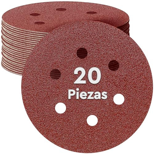 Dischi abrasivi EffektWerk (confezione da 20, 6 fori), carta vetrata da 150 mm con diverse granulometrie (40, 60, 80, 120, 180, 240, 320, 400, 600, 800)