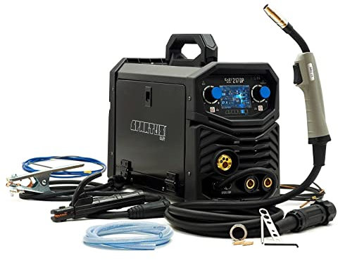 SPARTUS EasyMIG 217 LCD MIG/MAG Soldadora TIG 200 Amp LCD Doble Pulso Sinergia 3 en 1 Inverter