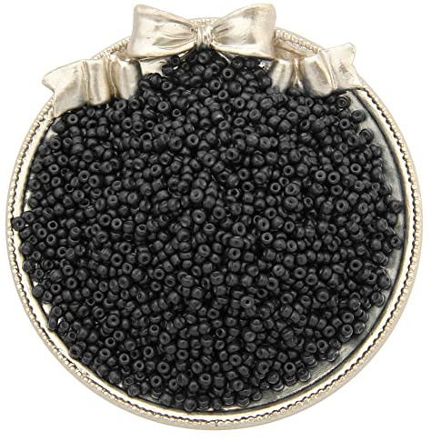 1000 Stück 3mm Glasperlen Rund,Mini Glasperlen,Glass Seed Beads,Handarbeitsglas Rocailles,Verstreute Perlen,für Handgemachte DIY Herstellung Armband Halskette Perlen Schmuck Accessoires,Schwarz
