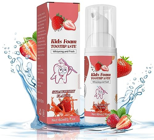 Foam Kids Toothpaste,Childrens Toothpaste,Toddler Toothpaste with Fluoride-Free for U Shaped Toothbrush,Teeth Whitening Foam Teeth Cleaning Anti-Cavity,Natural Mousse Foam Toothpaste.