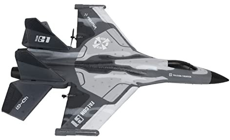 Alomejor RC-Flugzeug, LED-Licht, Ferngesteuertes Segelflugzeug, Weich, 2 Startmethoden für Reisen ab 14 Jahren (Einzelne Batterie)