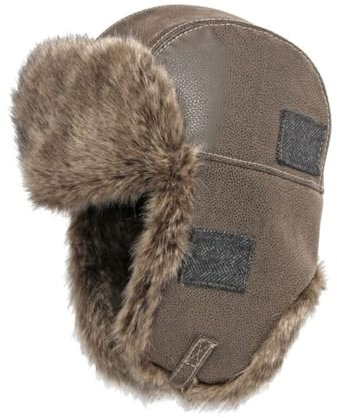 CHENNUO Pilotmössa för män med öronlappar, pälsmössa, vinter, utomhusmössa, pilotmössa, BRUN, 56-58