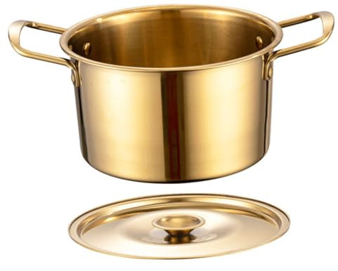 Zerodeko Kochtopf Koreanischer Instant-nudeltopf Koreanischer Ramentopf Bratpfanne Milchtopf Koreanischer Ramen-nudeltopf Grilltopf Nudelkochtopf 16c Eintopfschale Rostfreier Stahl Camping
