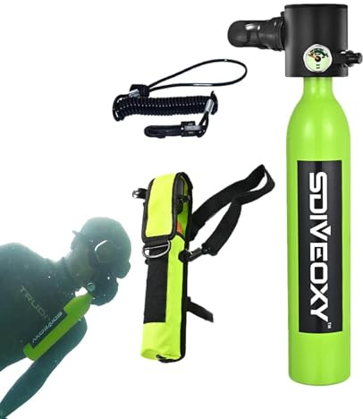 Eventerde Tauchflasche Zum Sporttauchen, 0,5L Scuba Diving Tank Equipment Tauchflasche Sauerstoffflasche Taucherflasche, Atemschutzgerät Sauerstofftank Scuba Diving Tank Mit Aufbewahrungstasche