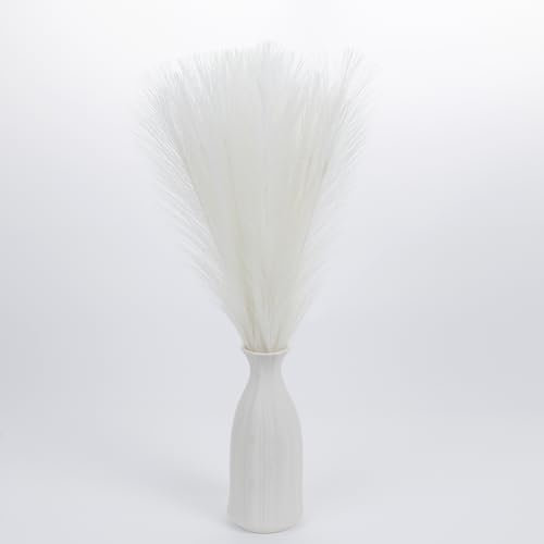 Uxney Erba della pampa,Erba della pampa artificiale 55cm - Decorazione con fiori secchi per domestico(Bianco latte,20 pezzi)