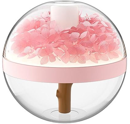 FLKWOP Eternal Flower Humidificador Difusor de aceites esenciales con luz LED, sin BPA, apagado automático, 270 ml, azul, ABS, PP, PC, silicona, LED, 8 horas, USB, funciona con pilas, habitación