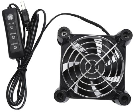 Ventilateur D'ordinateur Silencieux USB 5 V 0,65 A de 80 Mm, Ventilateur de Refroidissement pour Boîtier PC, Ventilateur sans Balais à 3 Vitesses pour Console pour Routeur DVR,