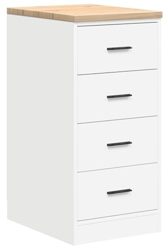 vidaXL Garagen-Aufbewahrungsschrank Weiß 40x51x85 cm Massivholz Kiefer, Schrank, Werkzeugschrank, Lagerschrank, Garagenschrank, Aufbewahrungsschrank