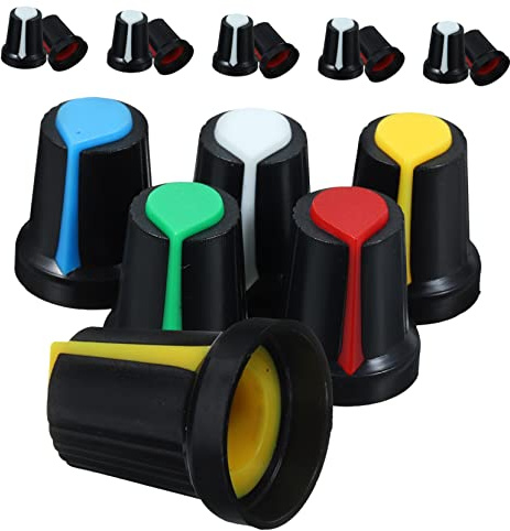 Poti Knöpfe 50 Stück 6mm Kunststoff Drehknopf Kappen für E-gitarre | Rotary Potentiometer Drehknopf, Lautstärkekappe, Gitarren Bedienknöpfe in Verschiedenen Farben