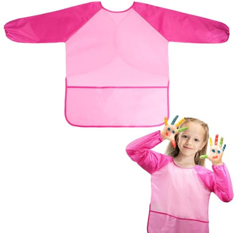 BETESSIN Malkittel Kinder 6-10 Jahre - Wasserdicht Malschürze für Kinder Körpergröße 110-130cm - Malkittel Schule 1. Klasse - Schulanfang & Einschulung Geschenk Mädchen & Jungen