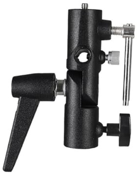Mikinona Soporte H para Flash Giratorio Profesional Soporte de Metal para Paraguas con Tornillos y Compatible con Trípodes y Accesorios de Fotografía