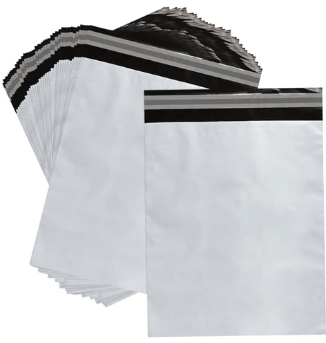 YUENPUN 300 st självförseglande paket, postpåsar, 35 x 25 cm, stor plastväska, vattentät rivbeständig leveransväskor för klädförpackning, dokumentleverans och frakt av små artiklar
