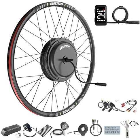 Varstrom 48V 1000W Front Hub Motor Kit, 1000W Ebike Conversion Kit 27.5 Inch, Brushless Gearless Motor Electric Bike Conversion Kit with DZ40 Display For Disc Brake MTB CTB