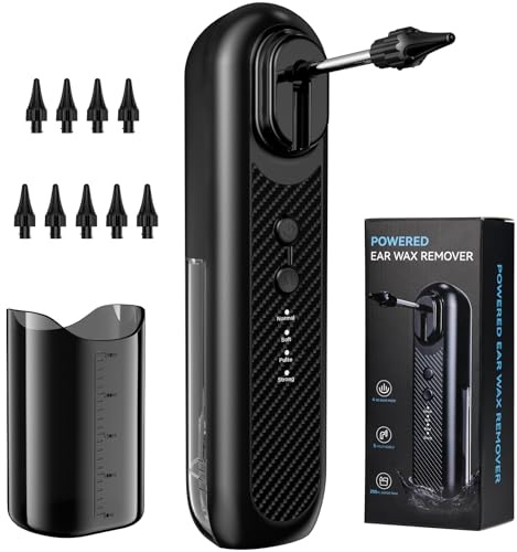 OHFAMO Ear Wax Removal Tool, Electric Ear Cleaner with 4 Cleaning Modes, Ear Irrigation Flushing System, IPX5 Waterproof Ear Cleaner Kit, 250ml Water Tank, USB-C Rechargeable