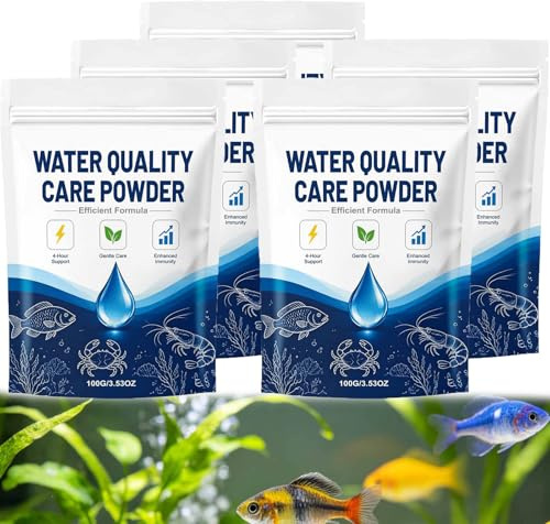 5 Pezzi Aqua Guardian Formula per Laghetti, Polvere per la Cura dell'Acqua per Acquari, Formula Efficiente per Aumentare l'Immunità dei Pesci, Rimuove le Alghe, Acqua Limpida a Lunga Durata