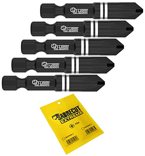 SabreCut 5pcs SCPZ450_5 50mm PZ4 Puntas impacto Resistente | Puntas forjadas y acero torsión tratado mejoran resistencia al impacto, durabilidad y reducen roturas