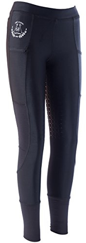 HKM Unisex – vuxna byxor ridleggings – mesh – silikon heltrimma, 9100 svart, 32/34, HKM 4057052211300