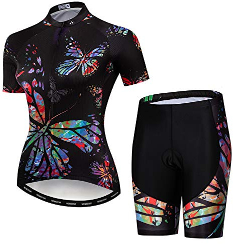 Ensemble de maillot de cyclisme pour femme de vélo de montagne 3D en gel Pad short - Bleu - Taille XL