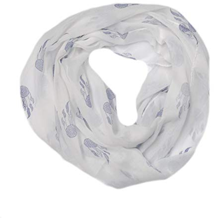 Euly Seide Cotton Loop Schal Loopschal Rundschal Schlauchschal Tuch Tücher Damenschal Traumfänger (Traumfänger Weiß)