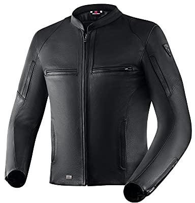 REBELHORN Runner III TFL Leder Motorradjacke für Männer Ellbogen- und Schulterschutz Reflektierende Elemente 7 Lüftungskanäle Taschen