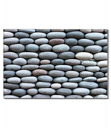 banjado Glas Magnettafel (120 x 80cm) - Magnetwand Glas - Magnetpinnwand als Memoboard - Pinnwand Magnettafel Küche, Büro, Kinderzimmer - Runde Steine
