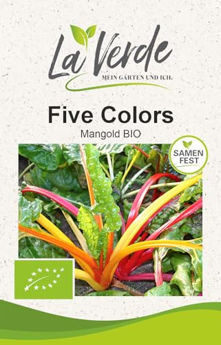 La Verde MEIN GARTEN UND ICH. Five Colors BIO Mangold Samen für ca. 40 Pflanzen, bunter Stielmangold, Saatgut ohne Gentechnik