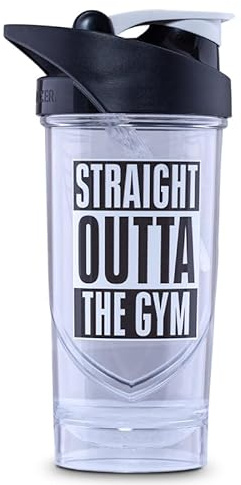 Shieldmixer Hero Pro Classic Shaker Straight Out Of The Gym - BPA-frei - Gym Zubehör - Eiweiss Shaker - Fitness Trinkflasche - Weiß - 700ml