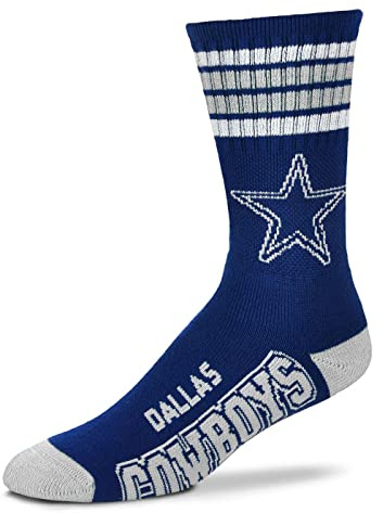 Fanatics For Bare Feet NFL Stripe Team Sock Socks (43-48, Dallas Cowboys)