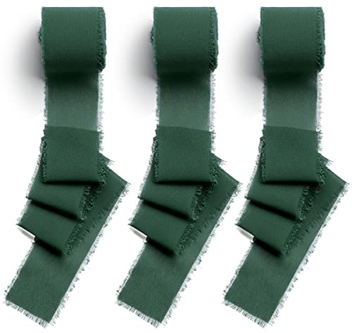 CHUQING Geschenkband Hochzeit Chiffonband Schleifenband Stoffband Dunkelgrün