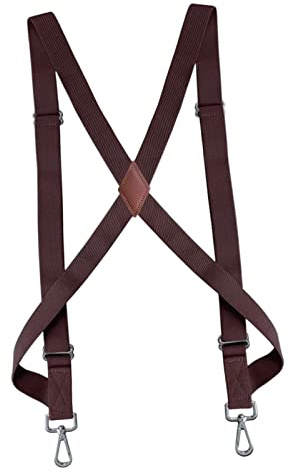 LOVIVER Tirantes para mujer, ganchos giratorios de alta resistencia, Unisex para trabillas de cinturón, tirantes ajustables de estilo camionero, CAFÉ