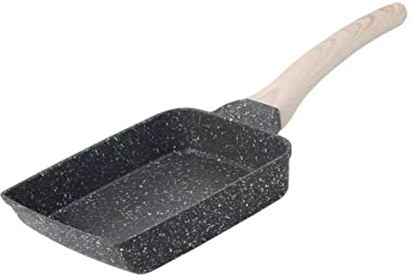 HERCHR Padella Per Frittata Giapponese,Padella Per Frittata Giapponese Tamagoyaki,Padella Rettangolare a 3 Strati Padella Per Uova Piccole con Manico in Legno Padella da Cucina Per Cucina di Famiglia