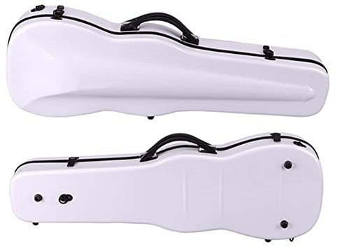 HDYNUZ 16 Zoll professioneller, Leichter Viola-Hartschalenkoffer aus Karbonfaser mit Hygrometer (Color : White)