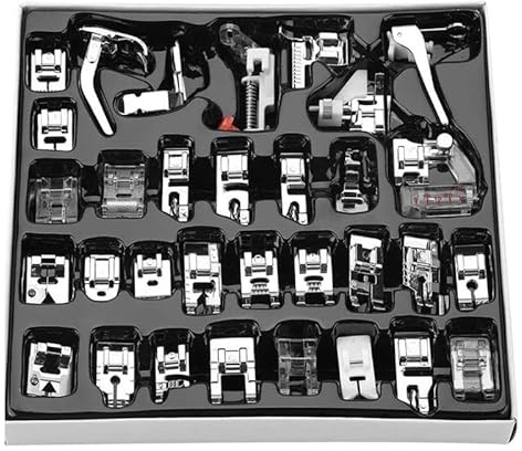Set di 32 piedini per macchina da cucire, kit di accessori per macchine da cucire Brother, Babylock, Singer, Janome, Elna, Toyota, New Home, Simplicity, Necchi, Kenmore e macchine da cucire bianche