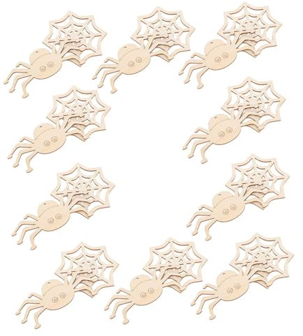 PRETYZOOM 20stücke Unvollendete Holzscheiben Für Halloween Spiderweb Und Spider Holzplättchen Für Bastelprojekte Dekorationen Und Kreative Handarbeiten