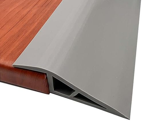 Profilé de transition autocollant - 2 m de large, 7 cm de hauteur, 2 cm d'épaisseur - Rampe pour sols, compensation de hauteur, rail de porte (gris)