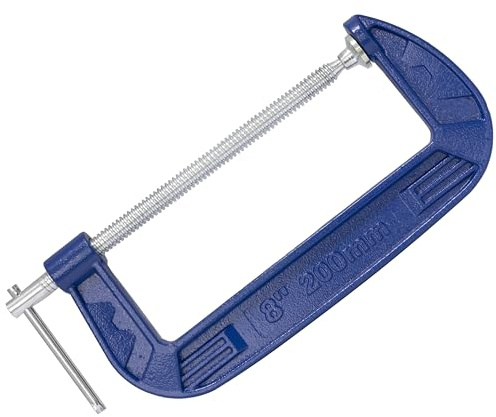 AERZETIX C68481 Serre-joints en forme G 200 mm Bleu | Acier, Menuisier, Assemblage étaux, Serrage fixation, Travaux du bâtiment