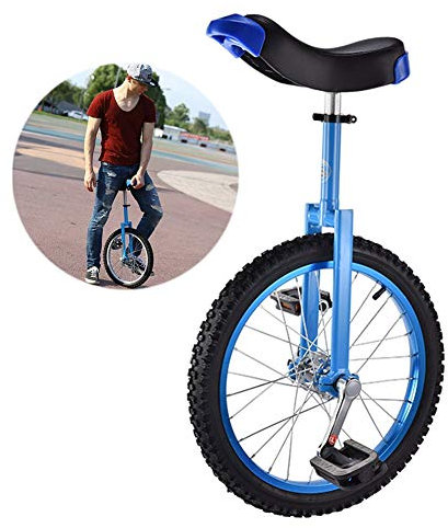 Trainer-Einrad für Kinder/Erwachsene, verstellbares Kinder-Einrad, 16/18 Zoll, Balance-Übungsspaß, Fahrrad-Fitness, für Kinder von 9–14 Jahren, bequemer Sitz und rutschfestes Rad (blaues 16-Zoll-