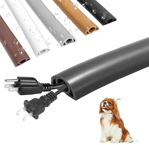 Premium Kabelkanal Selbstklebend Schwarz - Flexible Kabelführung für Haus, Büro und Schule - Geruchsfrei und Beißfest - Universaler Boden - Outdoor und Innenbereich (schwarz, 2m)