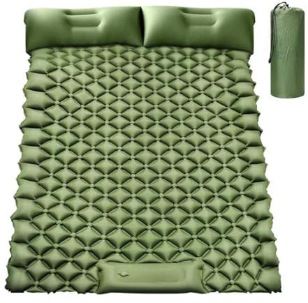 GYPWAN Isomatte Selbstaufblasend, Camping luftmatratze Selbstaufblasend mit Integrierten Kopfkissen Outdoor Campingmatte Faltbar Thermo Matte Schlafmatte Für Zelt Trekking Strand, Armeegrün