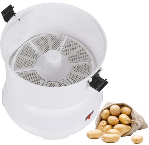 Lakenbroade Pelador de Patatas eléctrico con 6 Cuchillas de Acero Inoxidable, peladora automática de Frutas y Verduras con un Solo botón para Patatas/Zanahorias