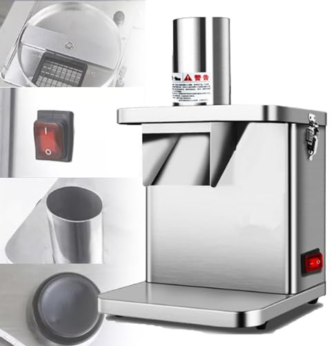 Ostreemaner Hachoir À Légumes Commercial, Coupe-Légumes Et Trancheuse Automatique Multifonctionnel 250 W,pour Oignons/Carottes/Concombres/Jambon en Dés/Pommes De Terre