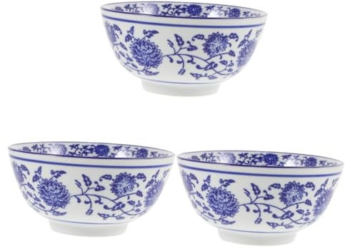 Garneck 3 Pz Ciotola in Porcellana e Bianca Scodella Domestica Accessorio Per La Casa Ciotola Del Cibo Per La Cena Insalata Di Frutta in Porcellana Insalatiera Riutilizzabile Zuppiera