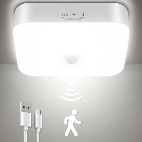 Toowell Akku Lampe mit Bewegungsmelder 10000mAh LED Deckenleuchte für Innen | Batteriebetrieben, wiederaufladbare Deckenlampe, ohne Stromanschluss, für Keller, Garage, Werkstatt, Abstellkammer und Flur