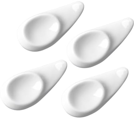 COLLBATH 4stücke Teiliges Keramik Essstäbchenhalter Weiß Mit Einzigartigem Enten-schnabel-Design Stabiles Essstäbchen Besteck-Rack Für Restaurant Küche Eleganter Tisch-dekorateur