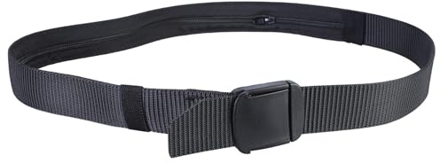 HYROOY Cintura di sicurezza da viaggio per gli uomini segreti nascosti contanti antifurto portafoglio cintura marsupio nascondi tasca roba, come da immagine, As Pic Shows