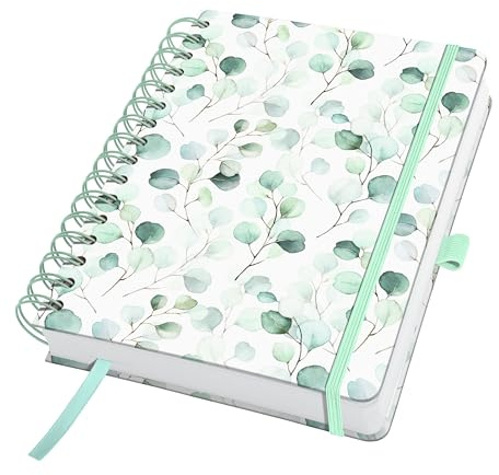 SIGEL JN656 Cuaderno de notas, A5, liso, cubierta rígida, 240 páginas FSC | para lettering y bullet journal | verde claro/menta/blanco – Jolie